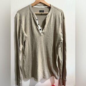 rag & bone Men's Long-Sleeve Henley in Light Taupe